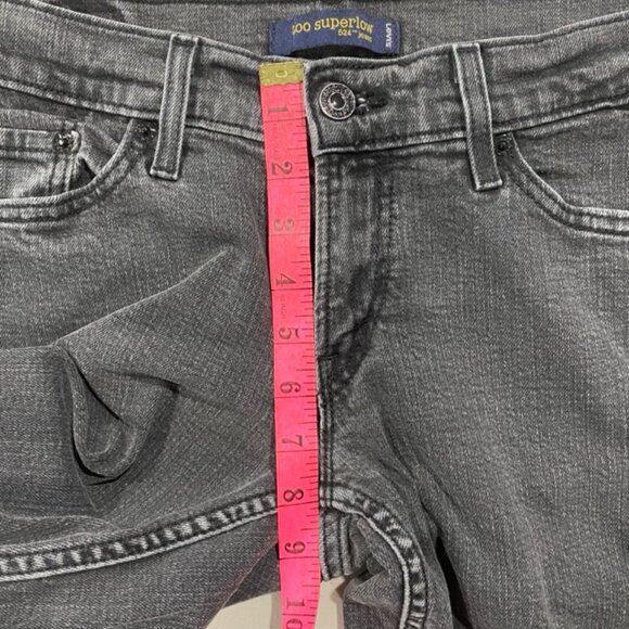 Levi's Vintage 524 Too Superlow Skinny Jeans Black/Grey Size 7 - Picture 9 of 14